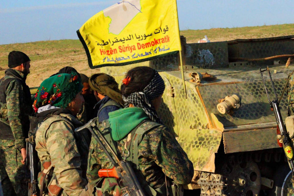 YPG and YPJ fighters under the SDF flag