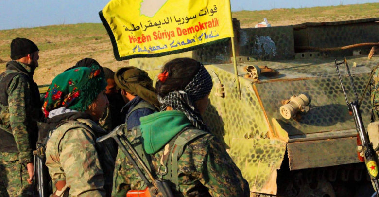 YPG and YPJ fighters under the SDF flag