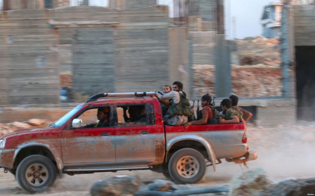 Jabhat Fateh al-Sham fighters drive in southwestern Aleppo