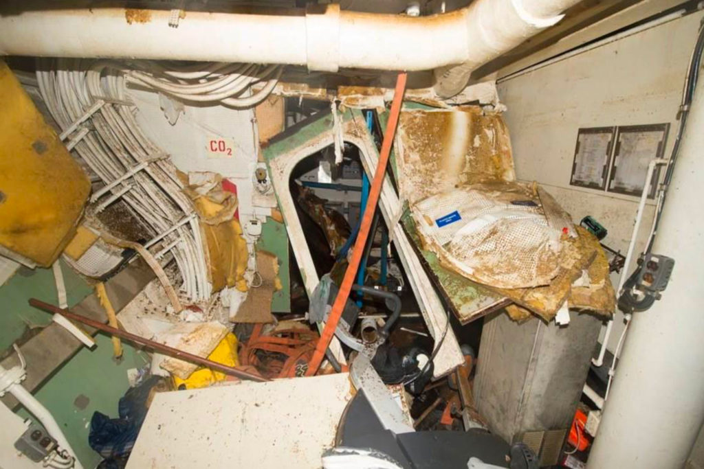 USS Fitzgerald lounge damage