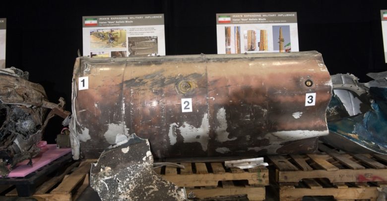 Numbers mark features that identify an Iranian Qiam-class ballistic missile section