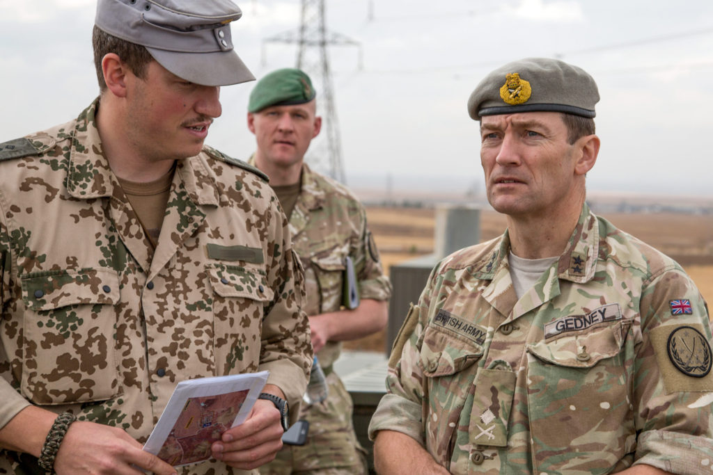 General Felix Gedney reviews coalition training in Iraq