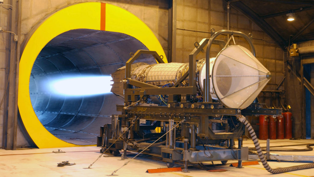 Pratt & Whitney F119 thrust-vectoring jet engine from the F-22