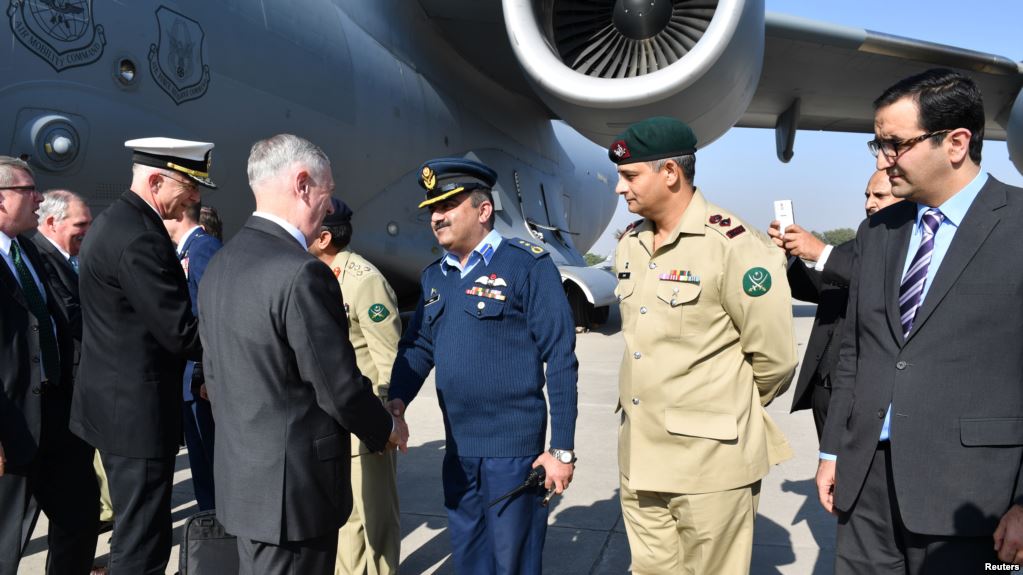 US Defense Secretary Jim Mattis arrived in Pakistan