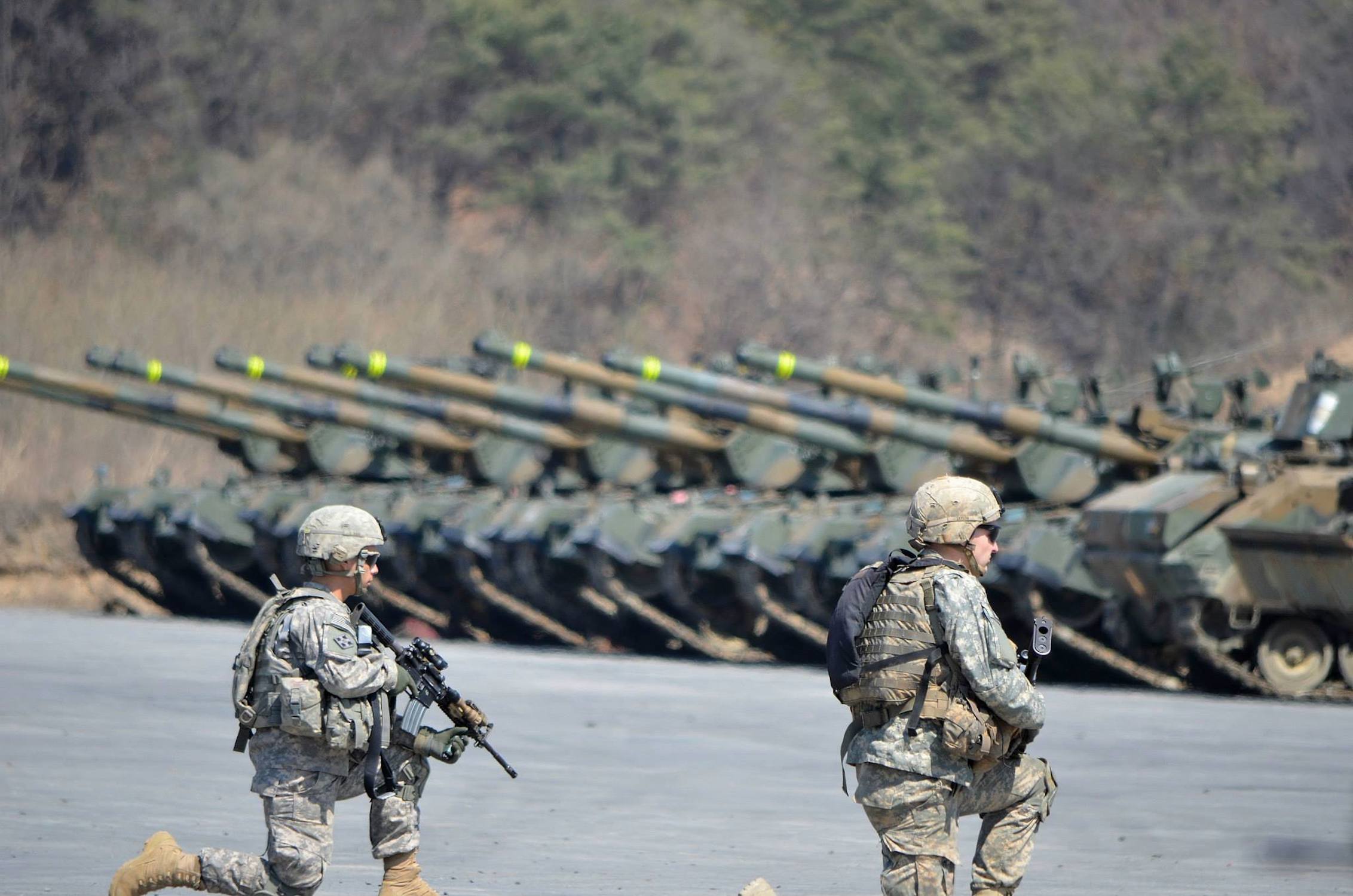 US troops participate in the Foal Eagle exercise in South Korea