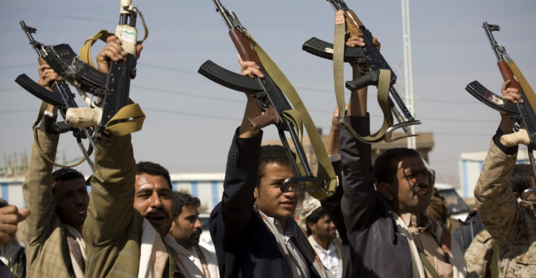Houthi rebels in Sanaa, Yemen