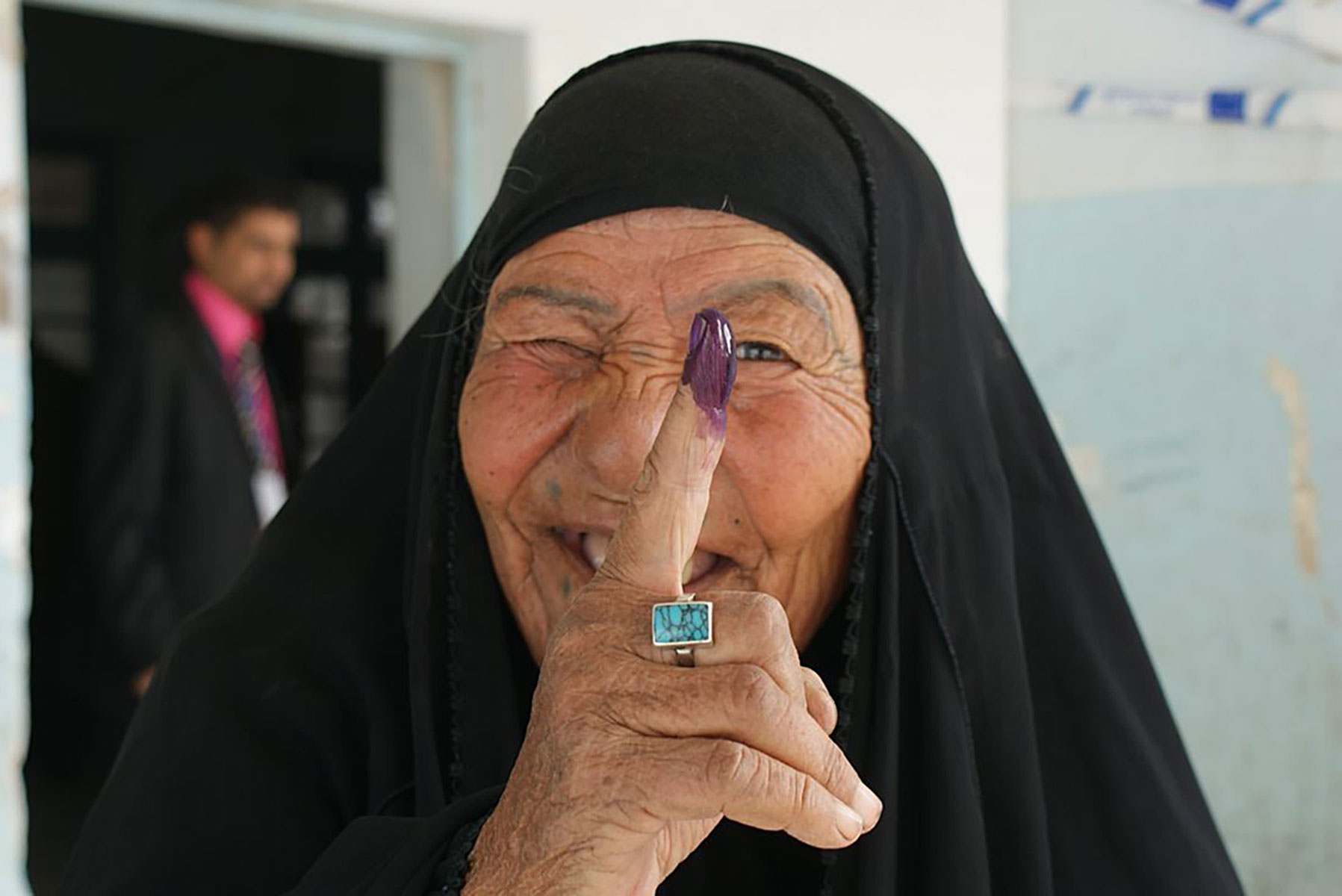 Iraqi woman after voting in Nasiriyah in 2010