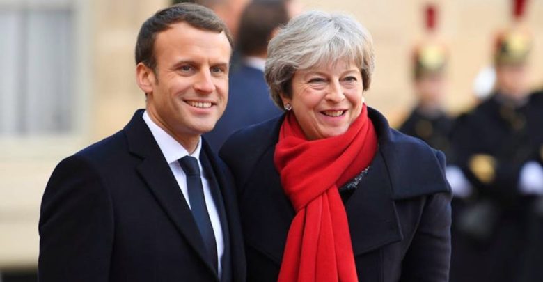 French President Emmanuel Macron and UK Prime Minister Theresa May