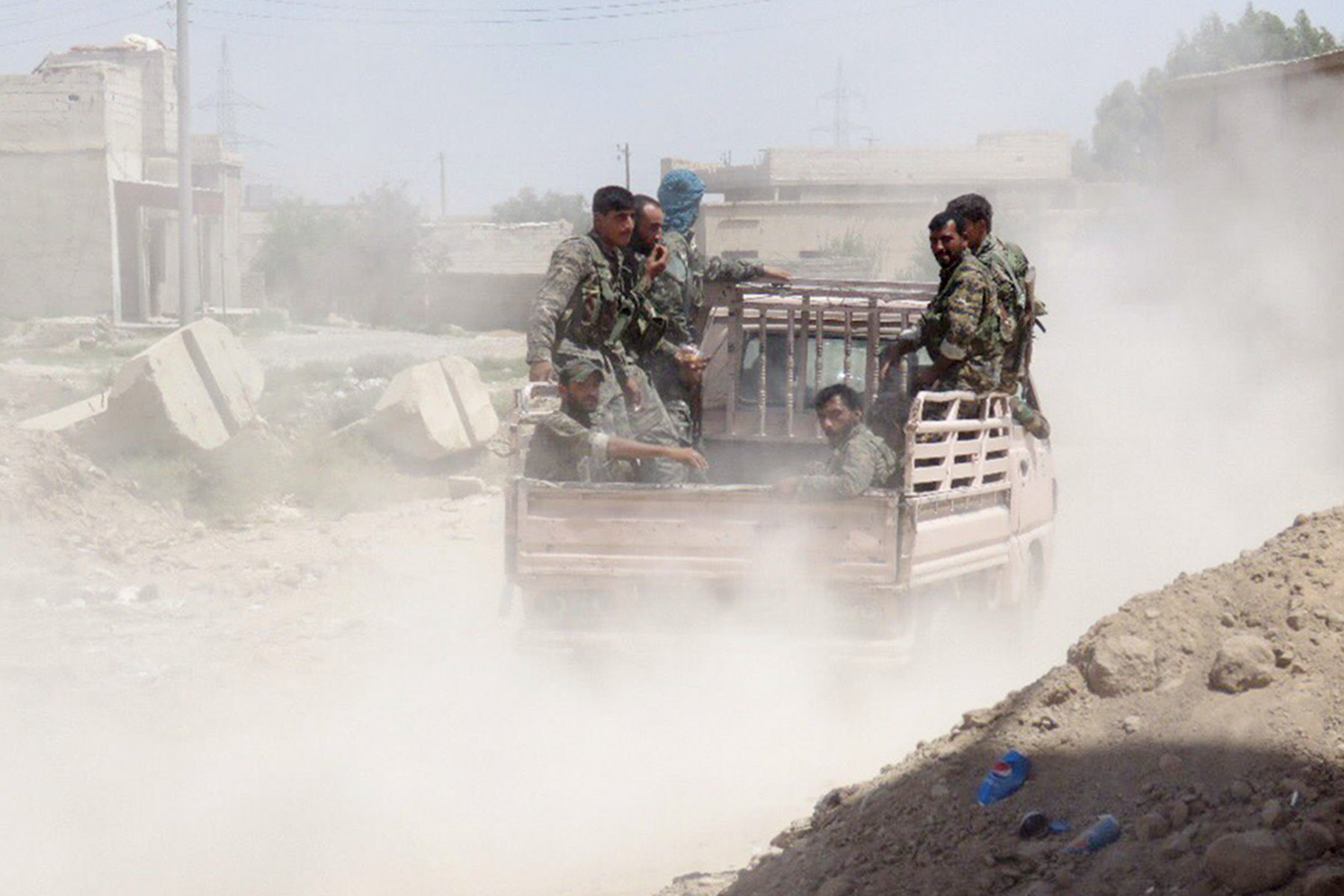 Syriac Military Council (MFS) fighters in Raqqa, Syria