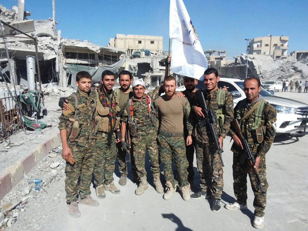 Syriac Military Council (MFS) fighters in Raqqa, Syria