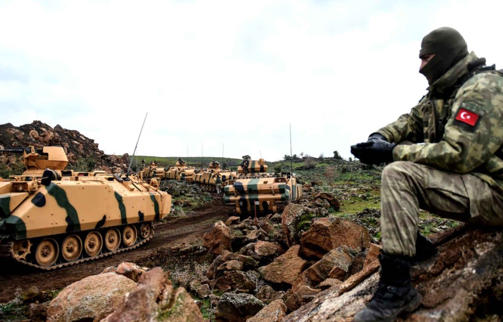 Turkish troops in Hatay province near the Syrian border