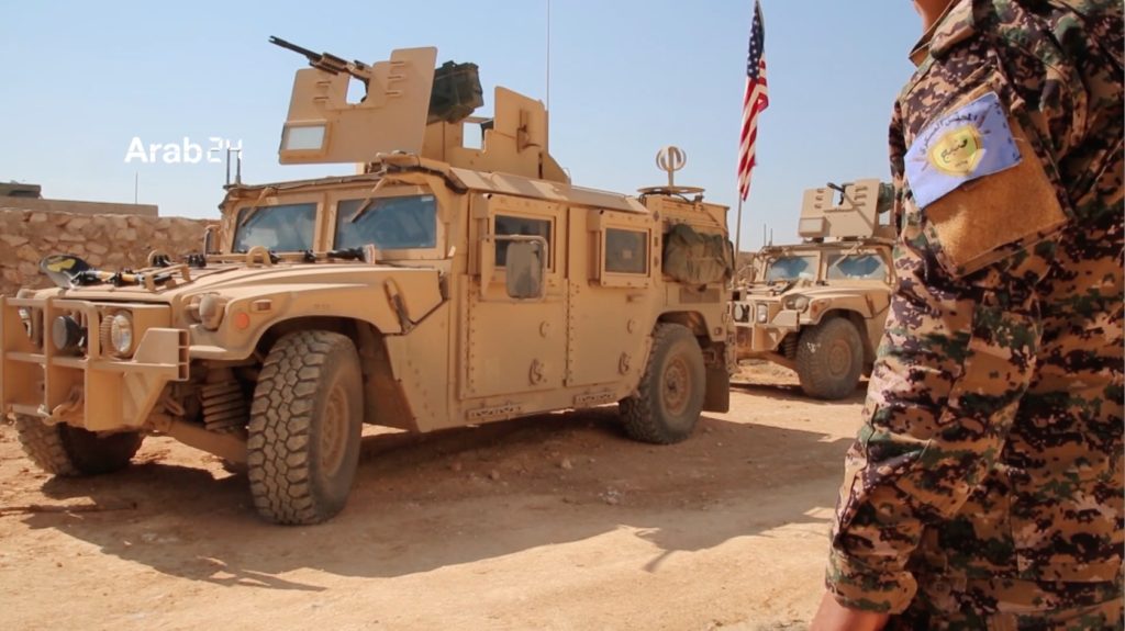 US military vehicles near Manbij, Syria