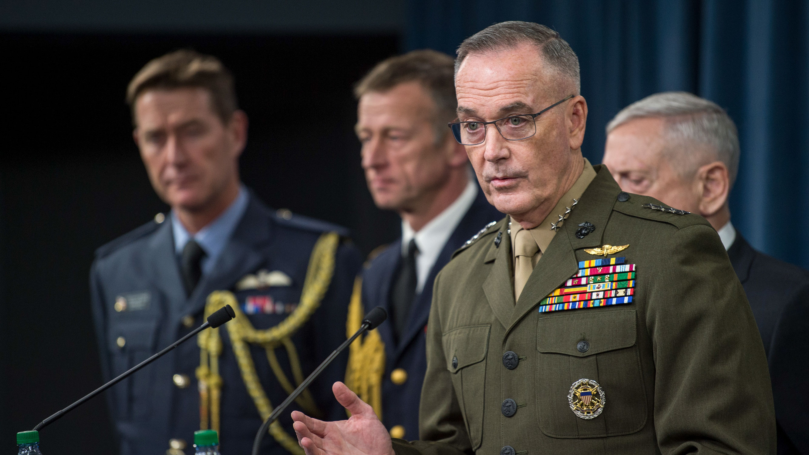 US, UK, France briefing on Syria air strikes