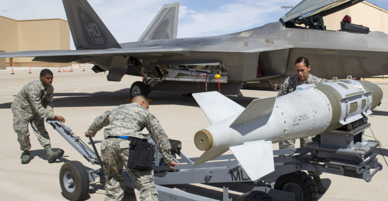 Joint Direct Attack Munition (JDAM) on F-22