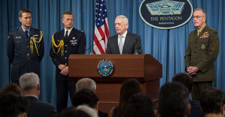 US, UK, France briefing on Syria air strikes