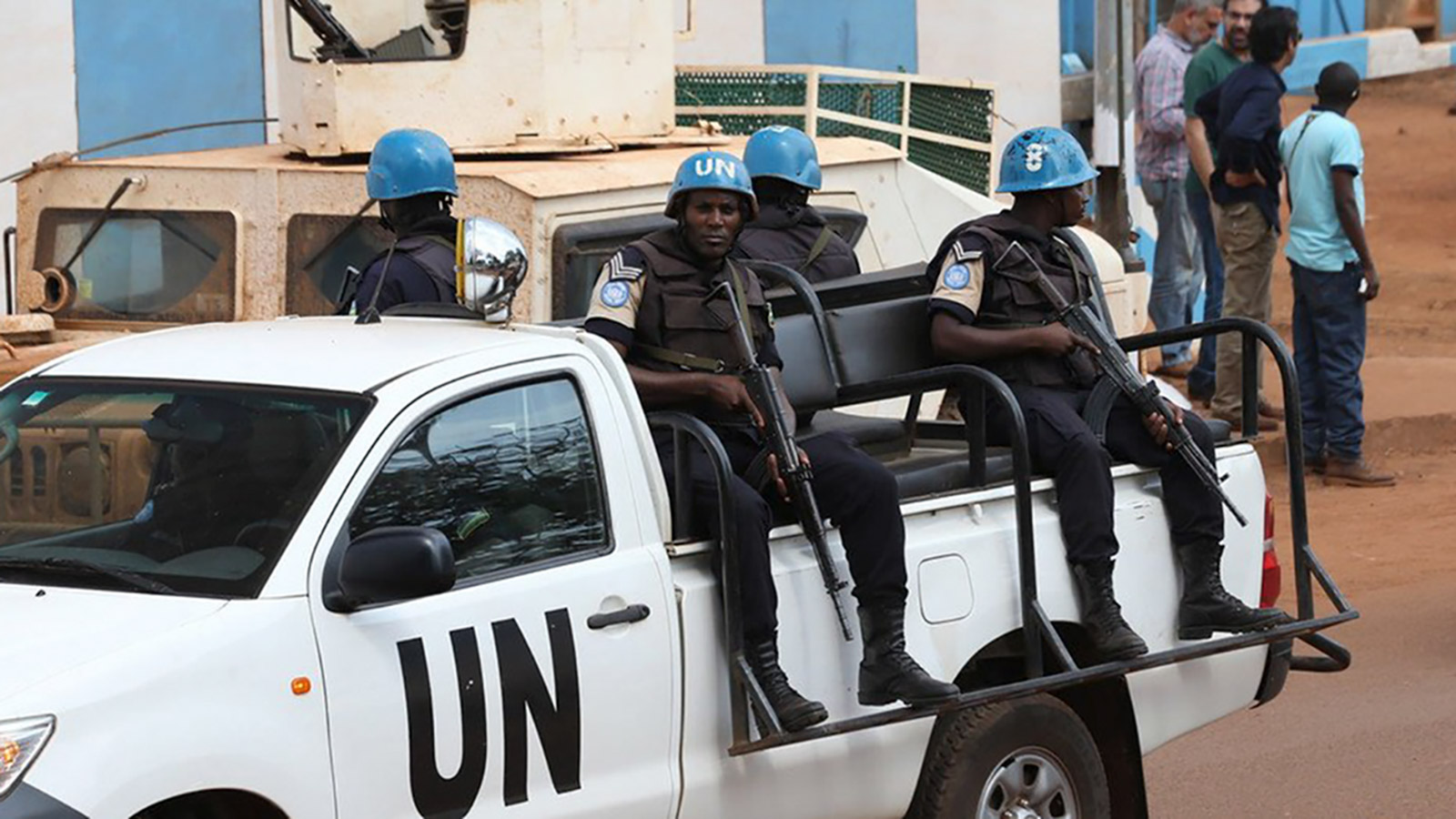 UN Minusca peacekeepers in Bangui, Central African Republic