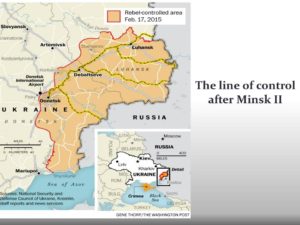 Line of control in Eastern Ukraine after the Minsk II agreement