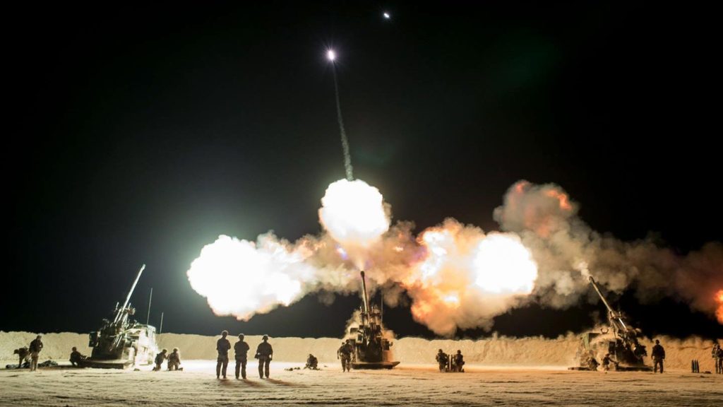 French artillery fires in the Euphrates river valley