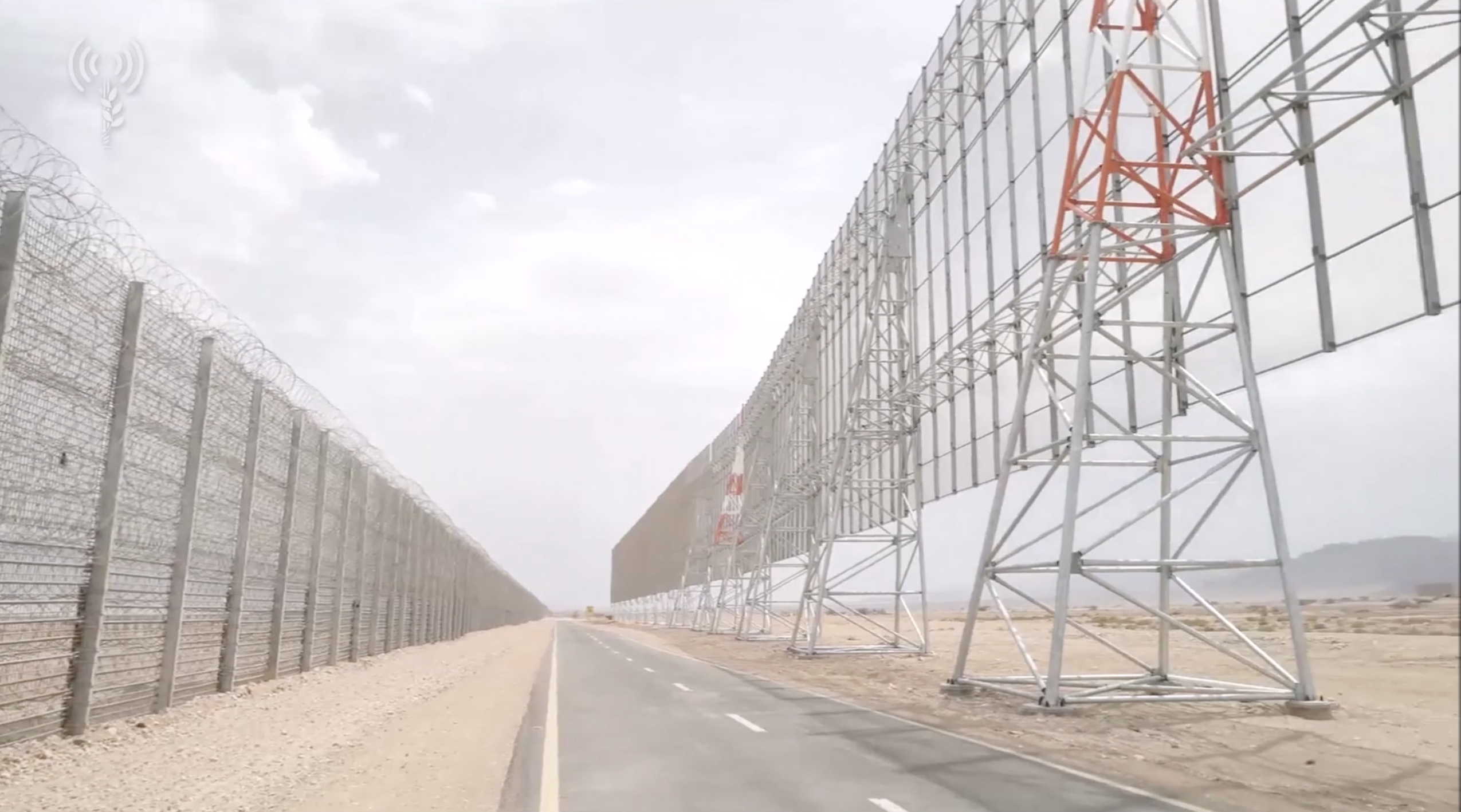 Security installation around the Ramon International Airport in Israel.