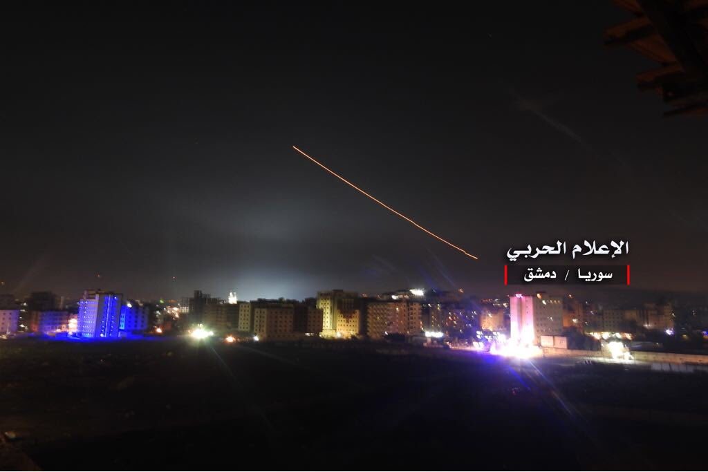 Missiles over Damascus on May 10, 2018.