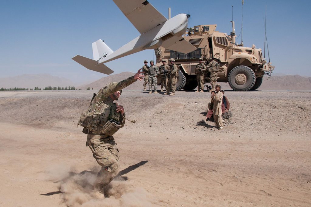 Launching an RQ-20 Puma drone