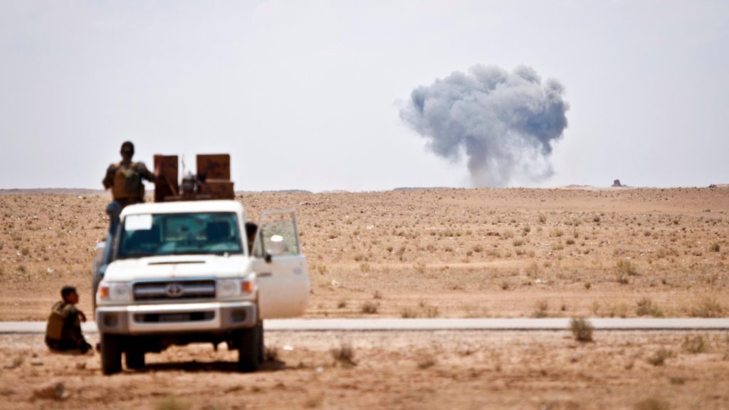 SDF watch Coalition airstrike in Deir Ezzor province