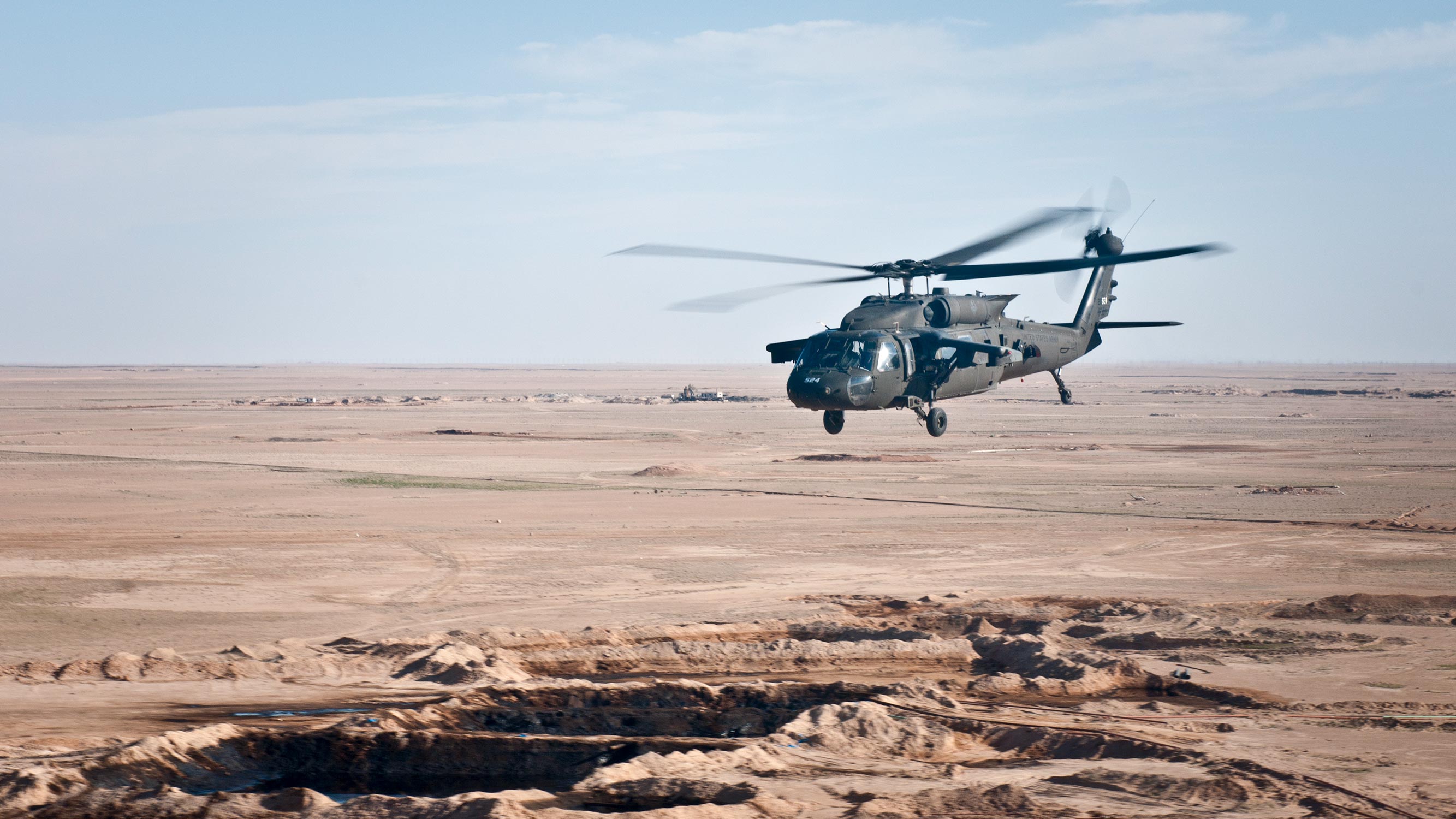 US Army UH-60 black Hawk helicopter over Syria