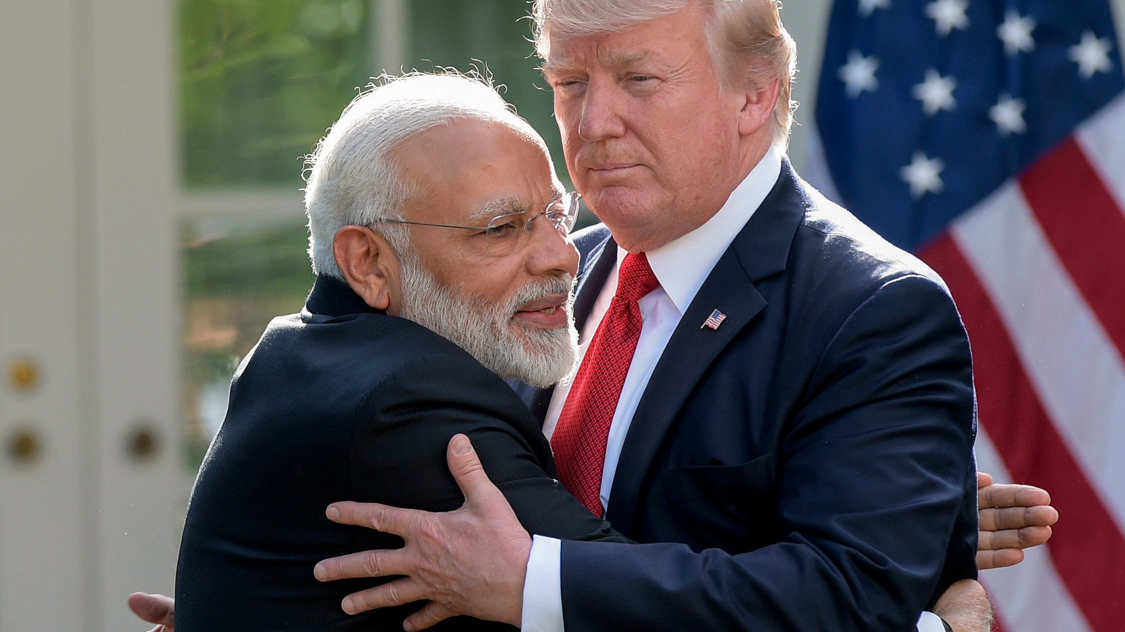 India's Modi hugs America's Trump