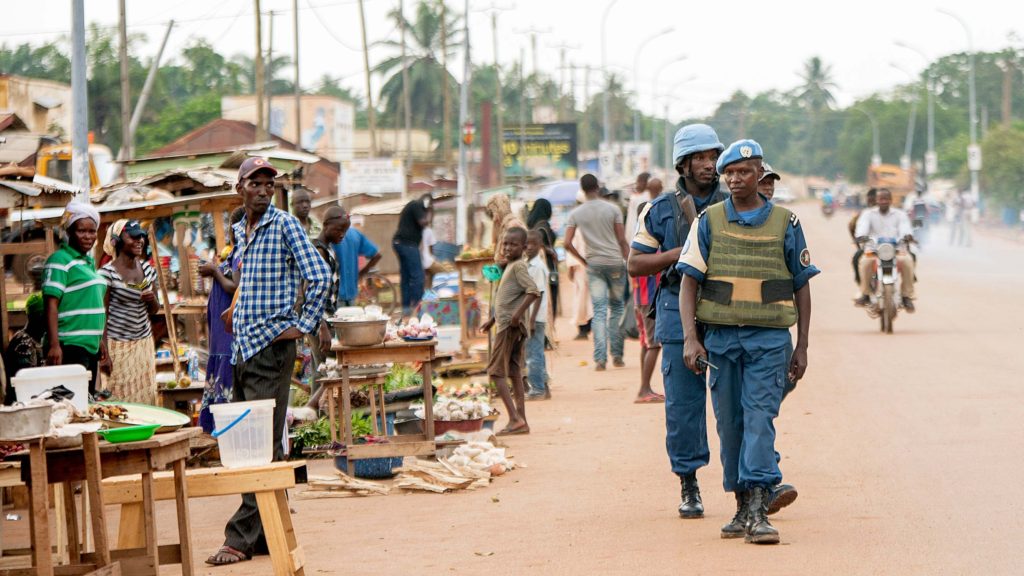 Minusca peacekeepers patrol PK5