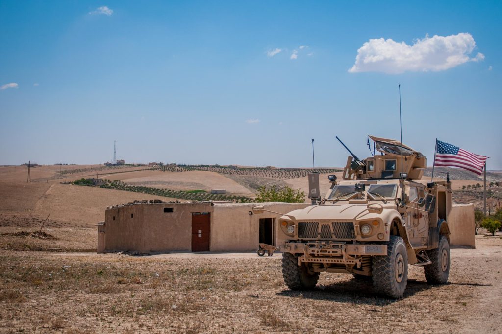 US Forces patrol near Manbij, Syria