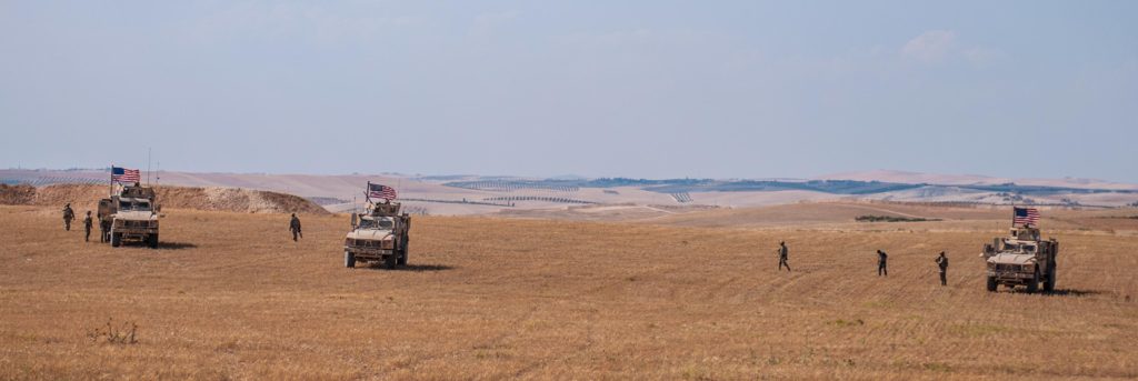 US Forces patrol Near Manbij, Syria
