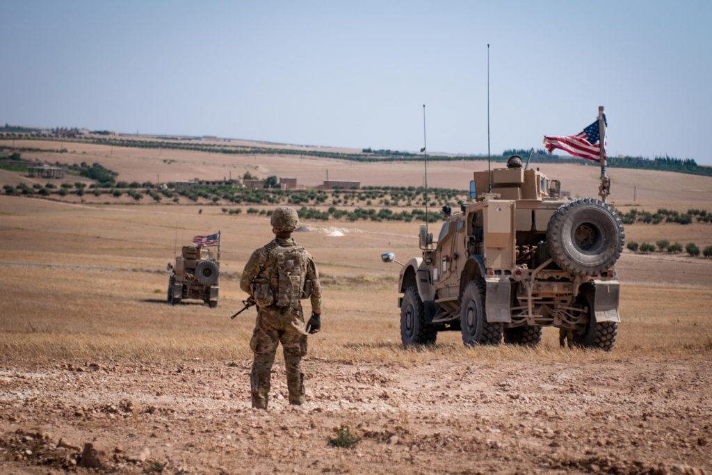 US Forces patrol Near Manbij, Syria
