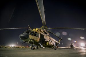 Afghan Air Force Mi-17 helicopter night flight training