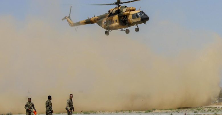 Afghan Air Force Mi-17 helicopter medical evacuation exercise