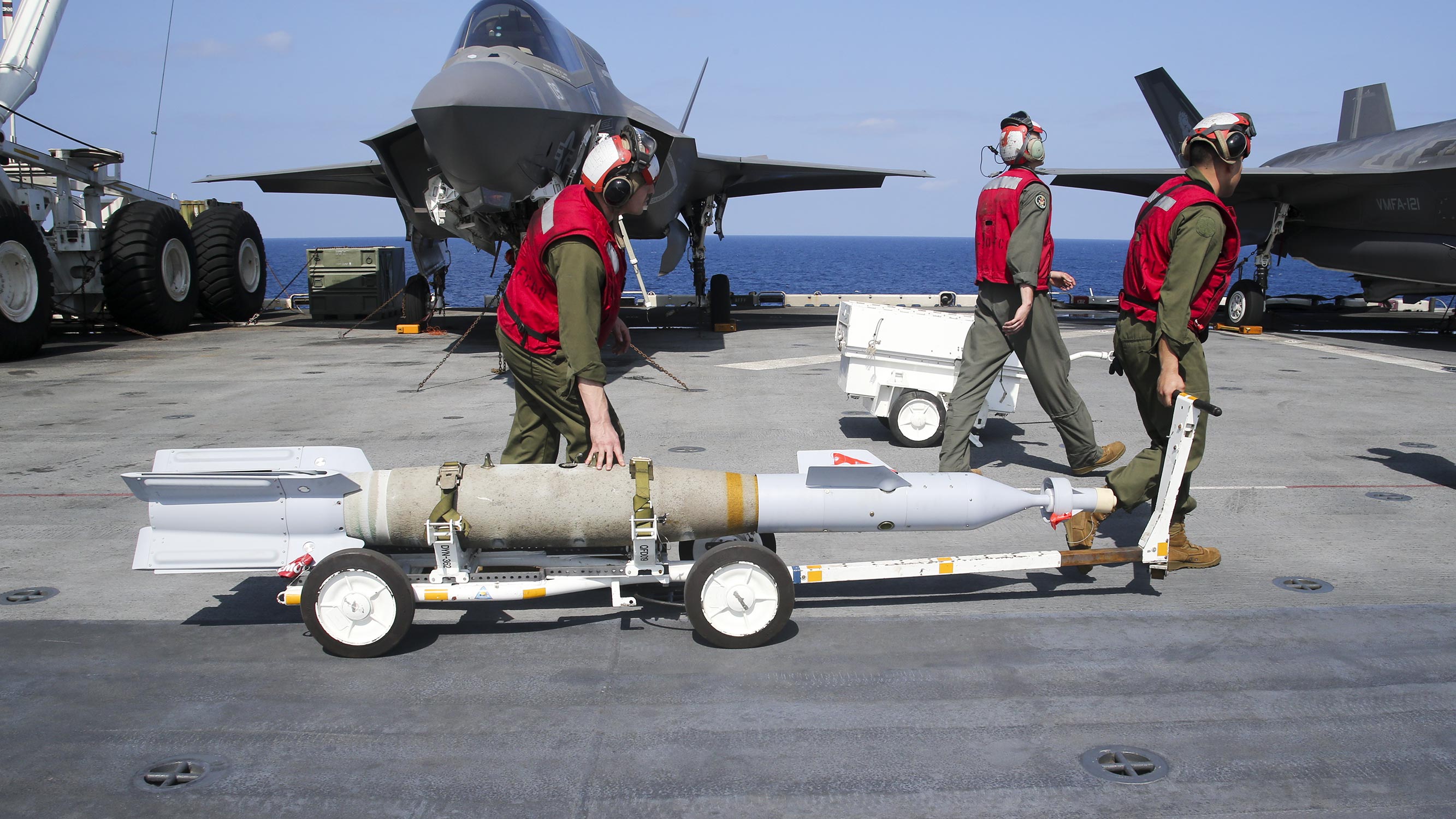 Paveway bombs on USS Wasp