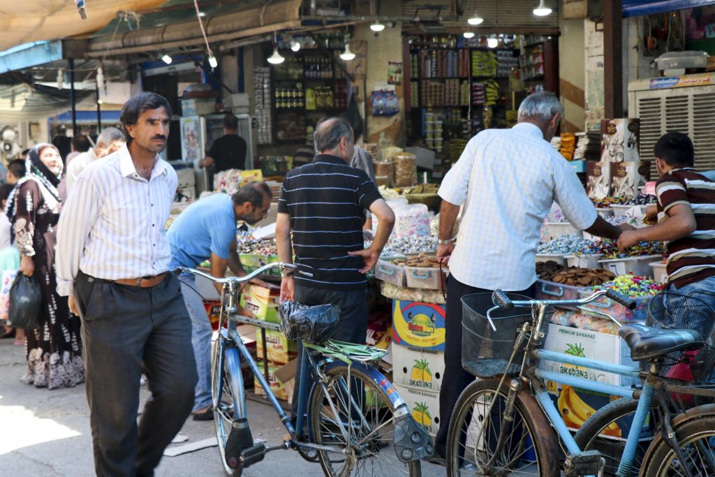 View of the main market in Qamishli, Syria