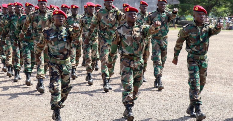 Central African Republic troops parade