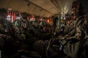 French paratroops aboard an aircraft