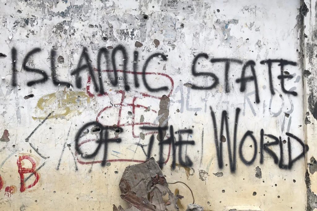ISIS graffiti Marawi, the Philippines