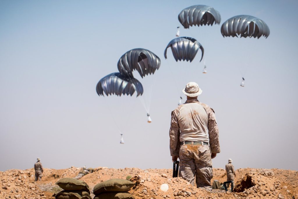 US Marines supply drop, At Tanf, Syria