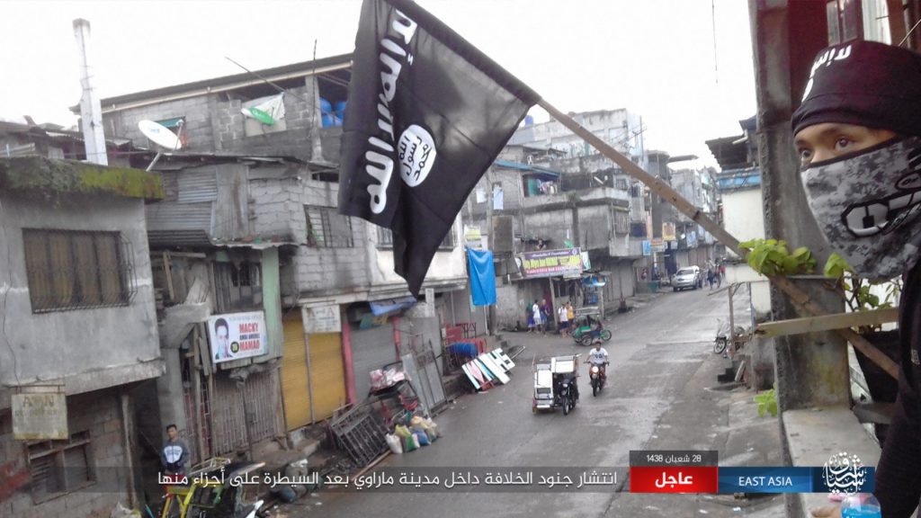 ISIS flag in Marawi, the Philippines