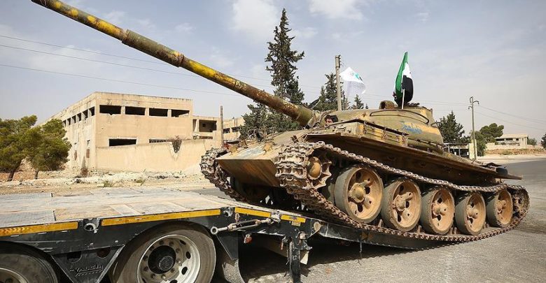 Syrian rebel tank in Idlib province