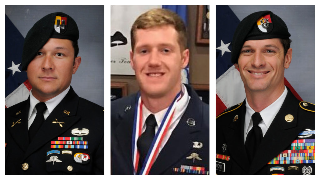 US Army Captain Andrew Patrick Ross, Air Force Staff Sergeant Dylan J. Elchin and Army Sergeant First Class Eric Michael Emond