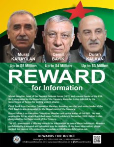 US offers rewards for information on senior PKK leaders