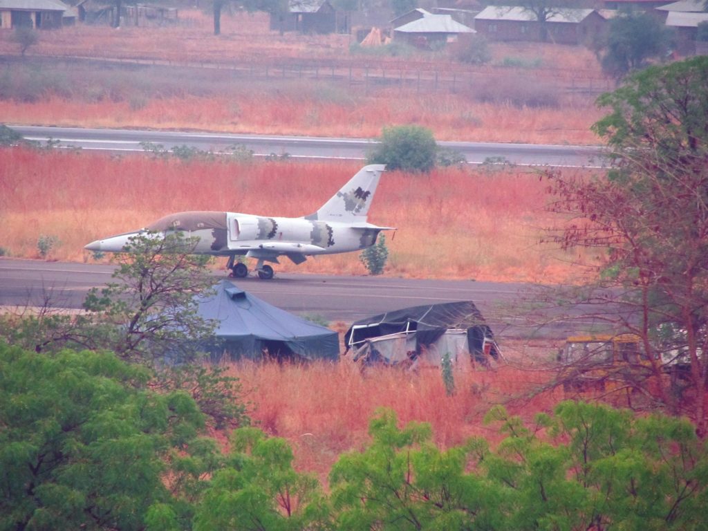L-39 aircraft in Juba