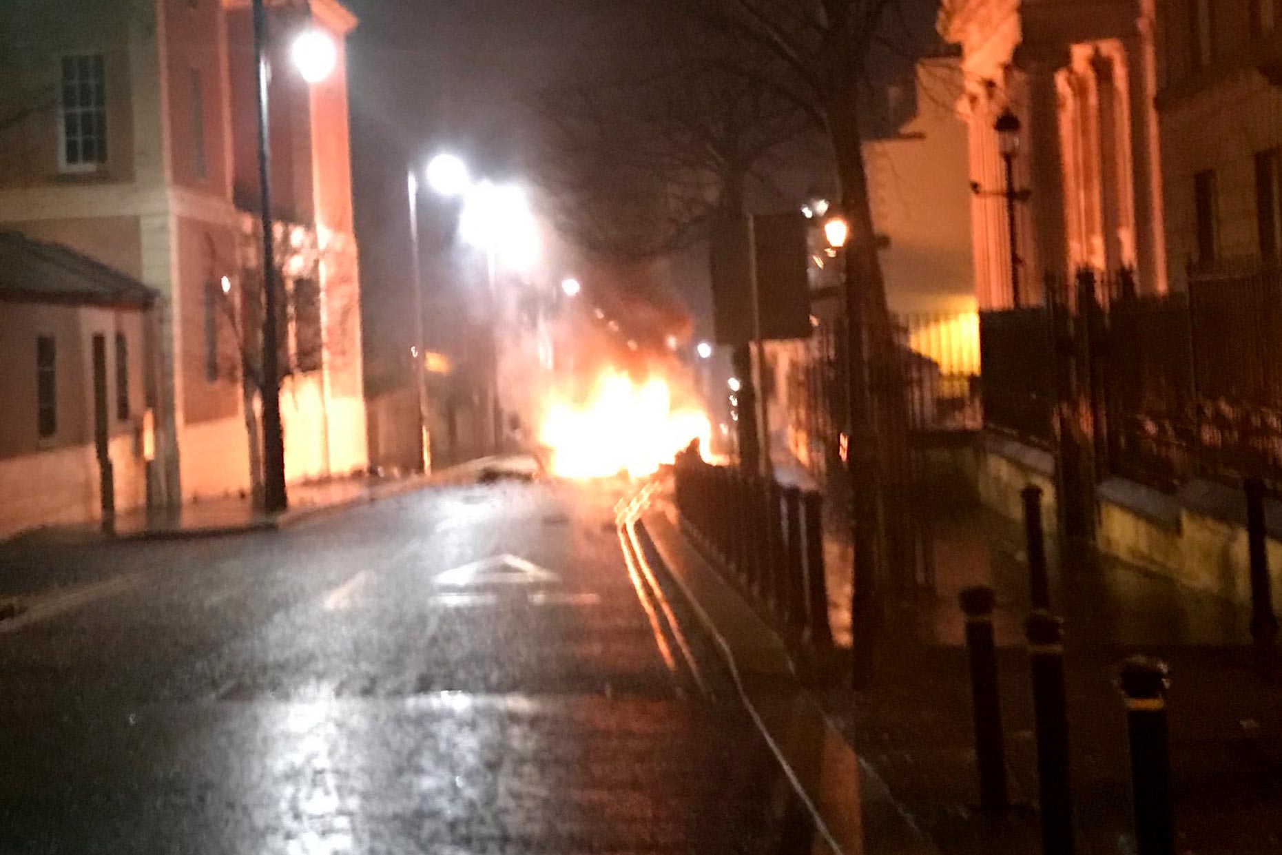 Suspected car bomb, Derry, Northern Ireland