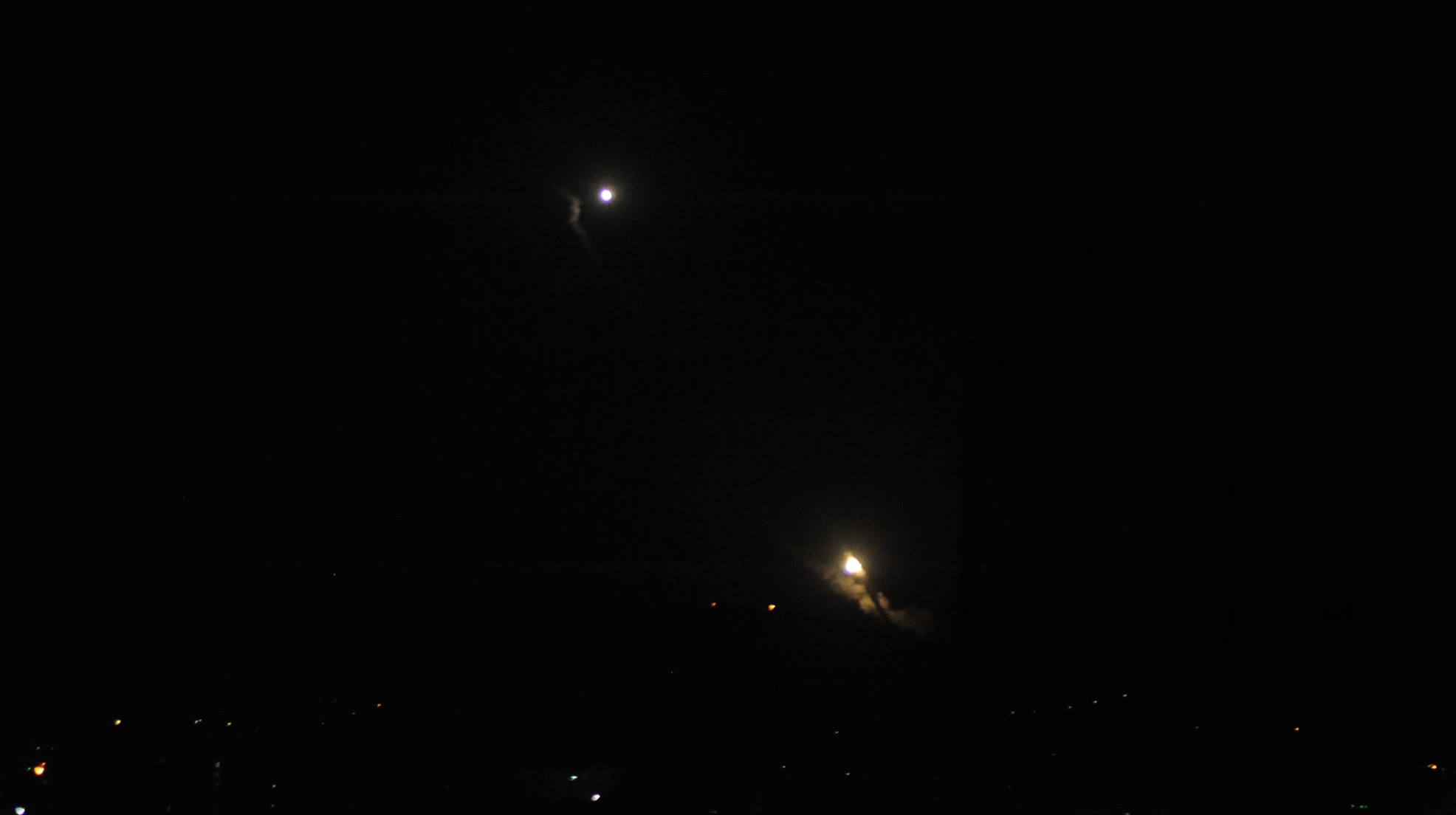 Syrian air defense systems during an Israeli airstrike