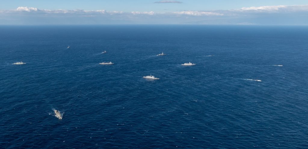 NATO warships in Dynamic Manta 2019