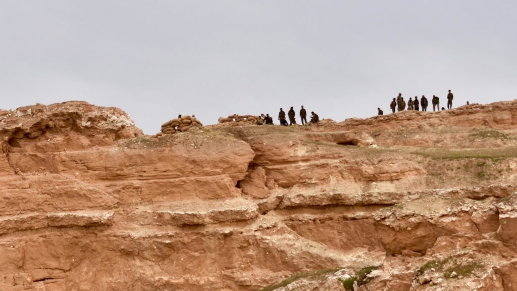 YPG fighters on Mount Baghuz, Syria