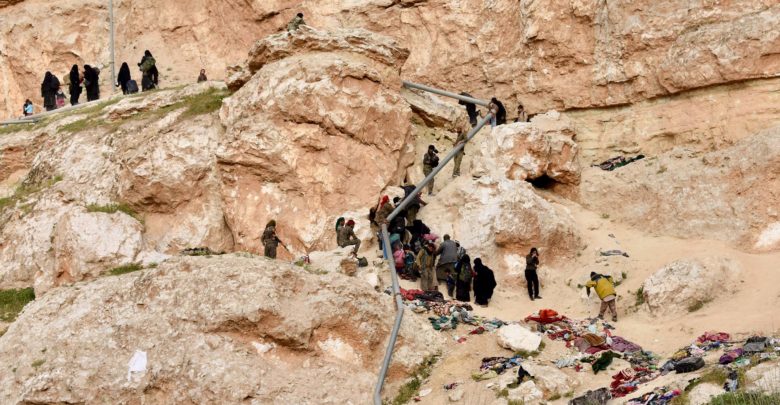 People surrender in ISIS-held Baghuz